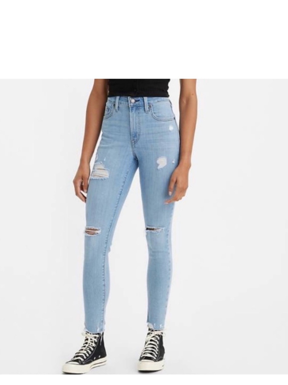 Levi's 721 Light Blue High-Rise Distressed Skinny Jeans - Women SZ 34